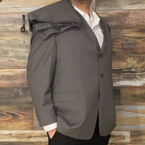 Burberrys' Prorsum 100% Wool Gray Check Suit 48R x 41W